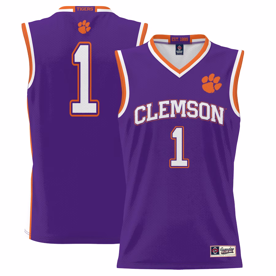 #1 Clemson Tigers GameDay Greats Youth Lightweight Basketball Jersey - Purple