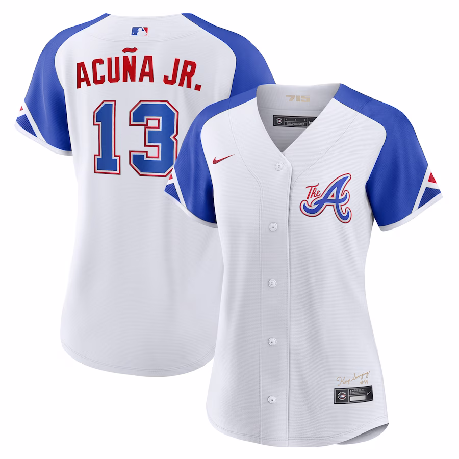 Women's Atlanta Braves Ronald Acuña Jr. Nike White City Connect Replica Player Jersey
