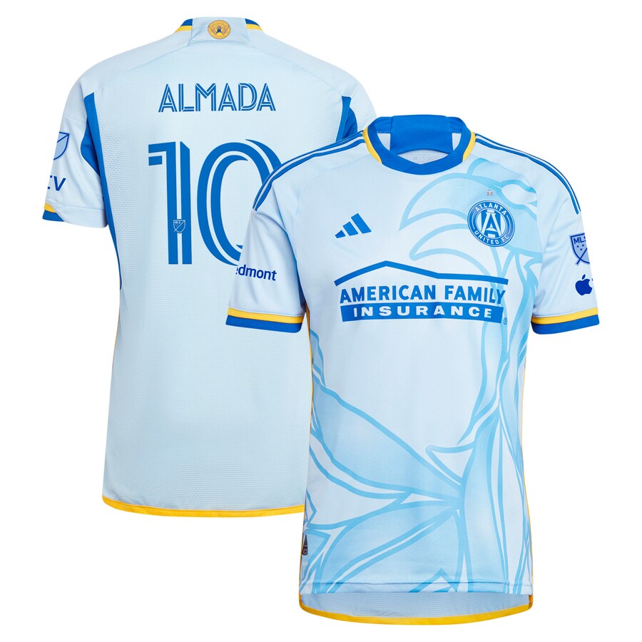 Men's Atlanta United FC Thiago Almada adidas Light Blue 2024 The Resurgens Kit Authentic Player Jersey