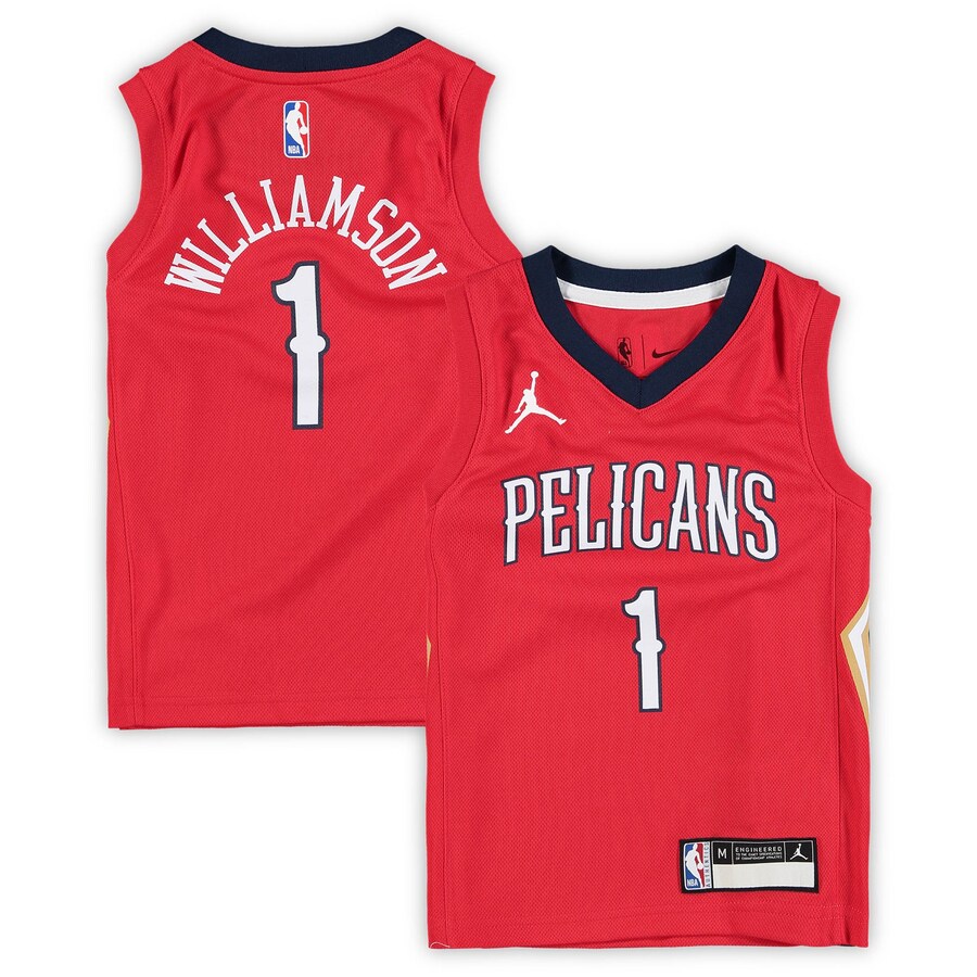 Preschool New Orleans Pelicans Zion Williamson Jordan Brand Red 2020/21 Fast Break Replica Jersey - Statement Edition