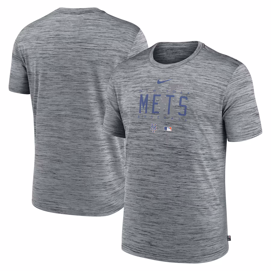 Men's New York Mets Nike Heather Gray Authentic Collection Velocity Performance Practice T-Shirt