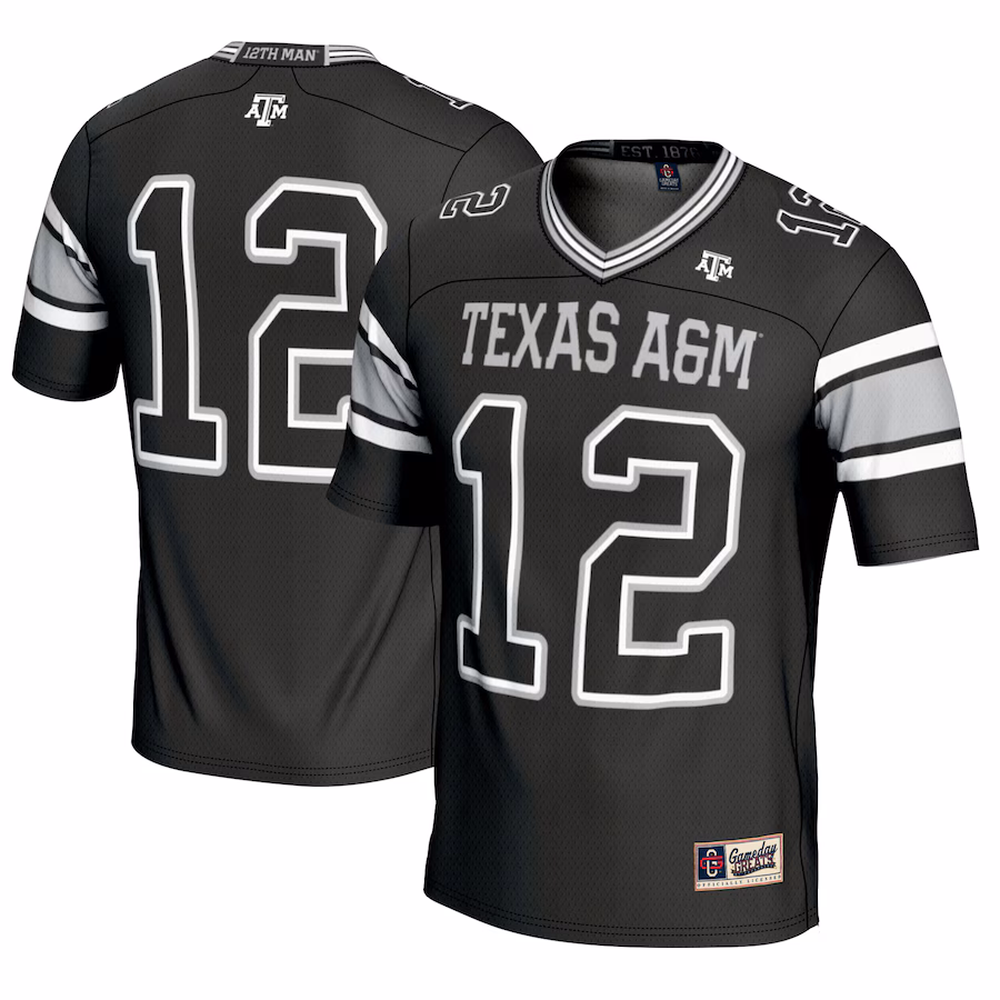 #12 Texas A&M Aggies GameDay Greats Youth Football Lightweight Fashion Jersey - Black