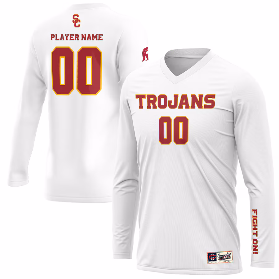 USC Trojans GameDay Greats Youth NIL Pick-A-Player Lightweight Volleyball Jersey?�C White