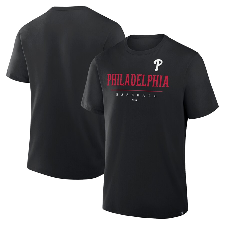 Men's Philadelphia Phillies Fanatics Black Color Pop Legacy Clubhouse T-Shirt