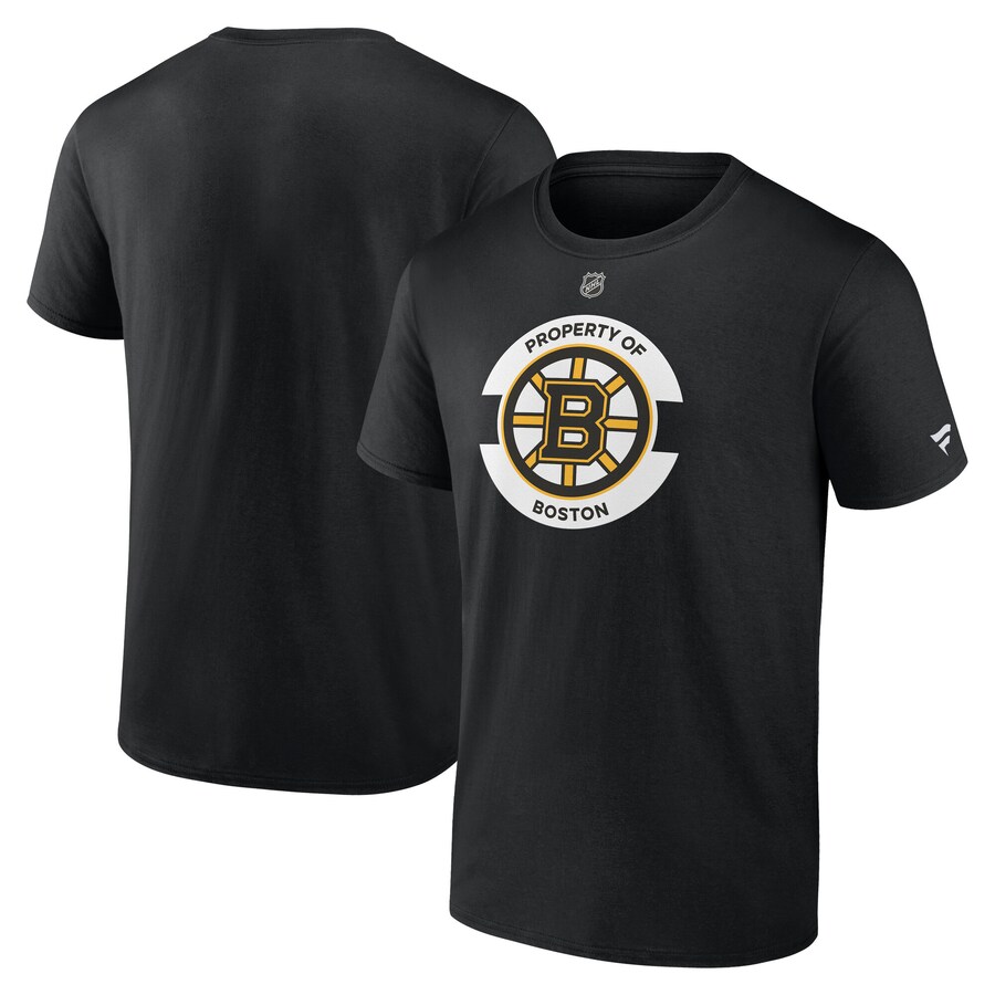 Men's Boston Bruins Fanatics Black Authentic Pro Core Secondary T-Shirt