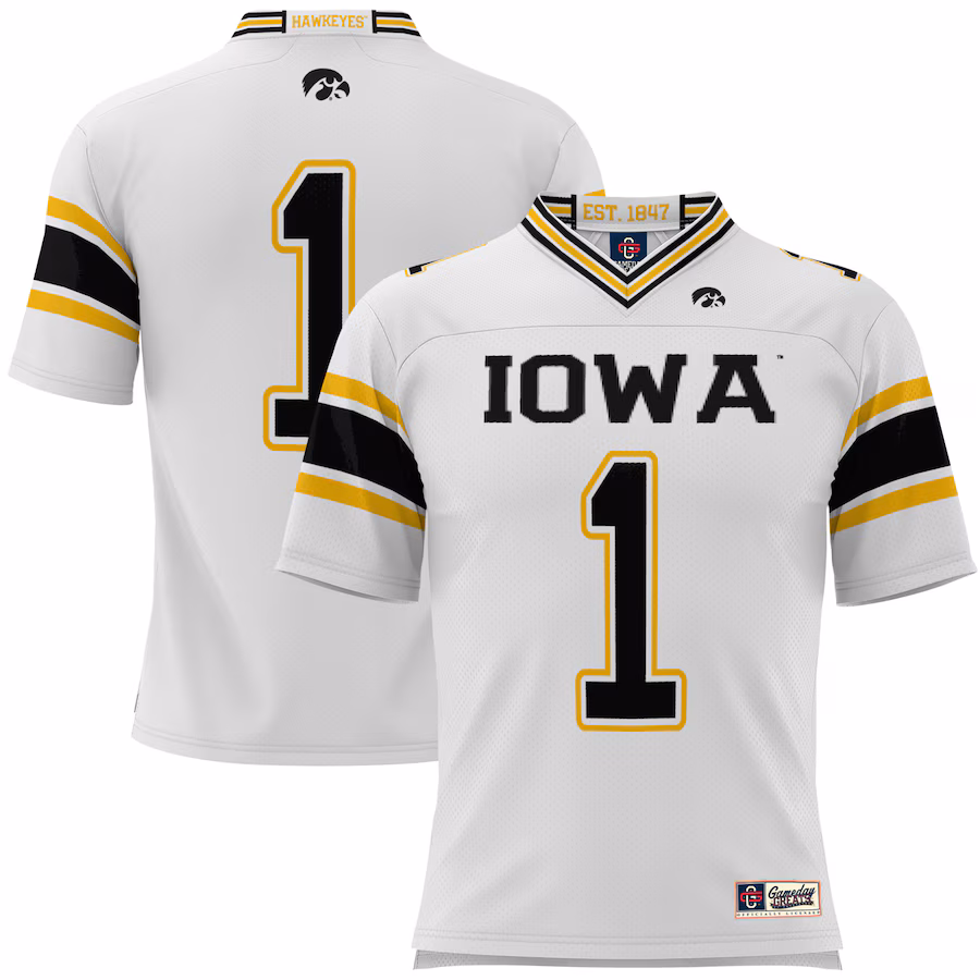 Youth GameDay Greats #1 White Iowa Hawkeyes Football Jersey