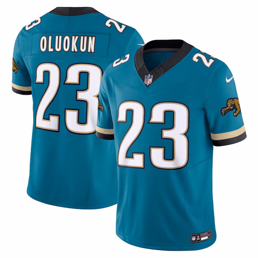Men's Jacksonville Jaguars Foye Oluokun Nike Teal Prowler Throwback Vapor F.U.S.E. Limited Jersey