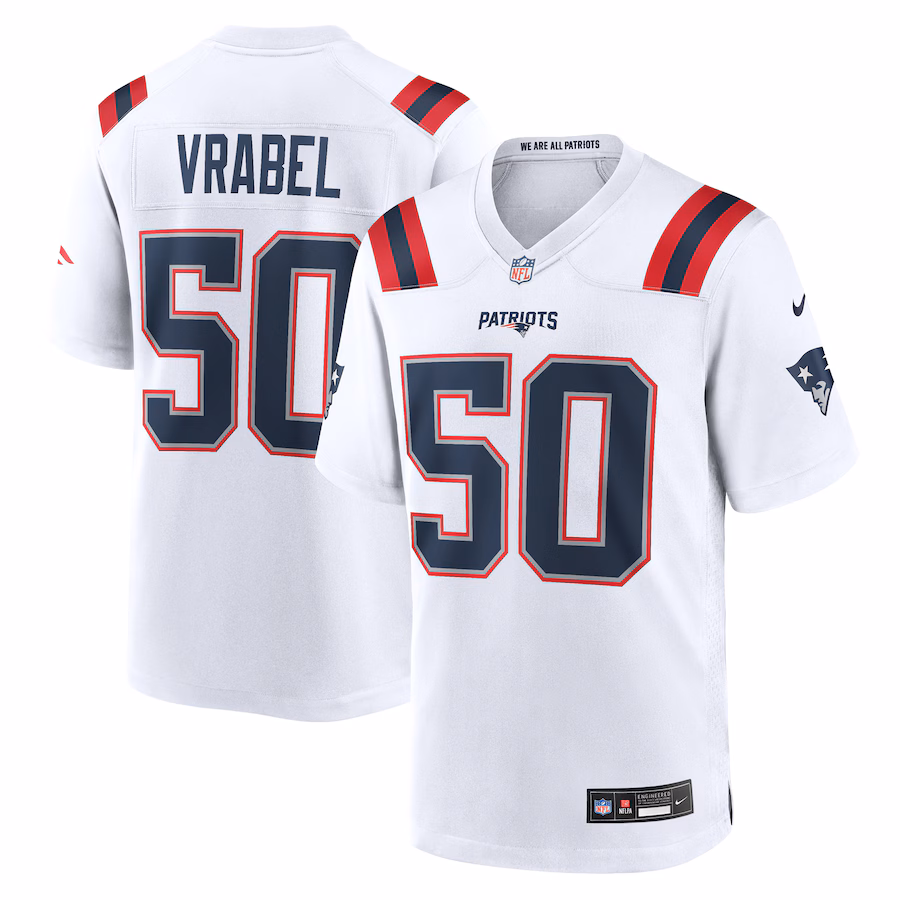 Men's New England Patriots Mike Vrabel Nike  White Retired Player Game Jersey