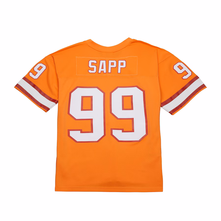 Men's Tampa Bay Buccaneers Warren Sapp Mitchell & Ness Orange 1995 Legacy Replica Jersey