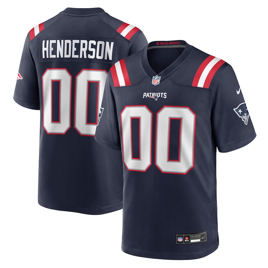 Men's New England Patriots TreVeyon Henderson Nike Navy 2025 NFL Draft Game Jersey