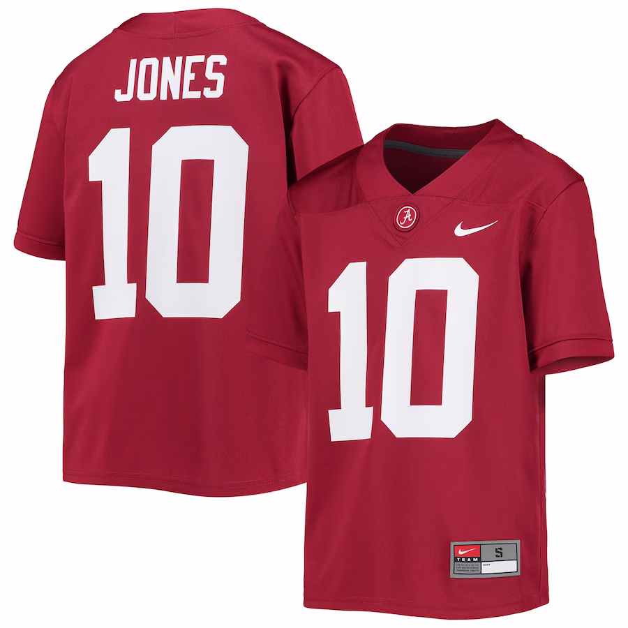Mac Jones Alabama Crimson Tide Nike Youth Alumni Jersey - Crimson