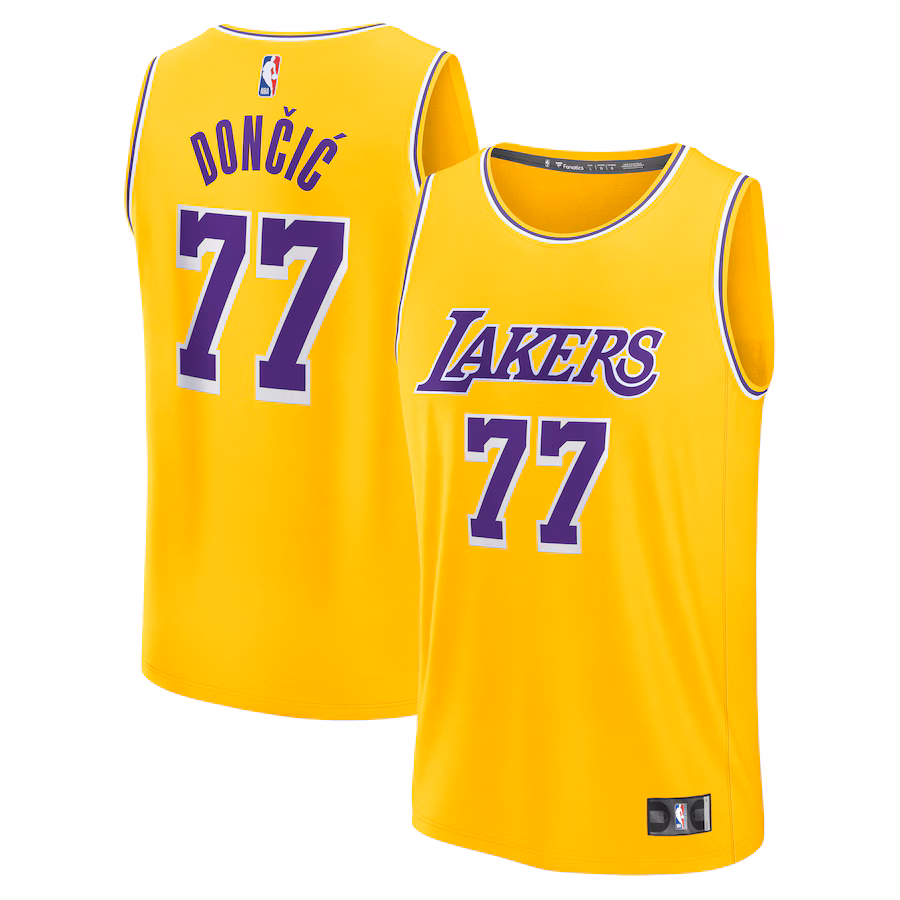 Youth Los Angeles Lakers Luka Don?i? Fanatics Gold Fast Break Replica Player Jersey