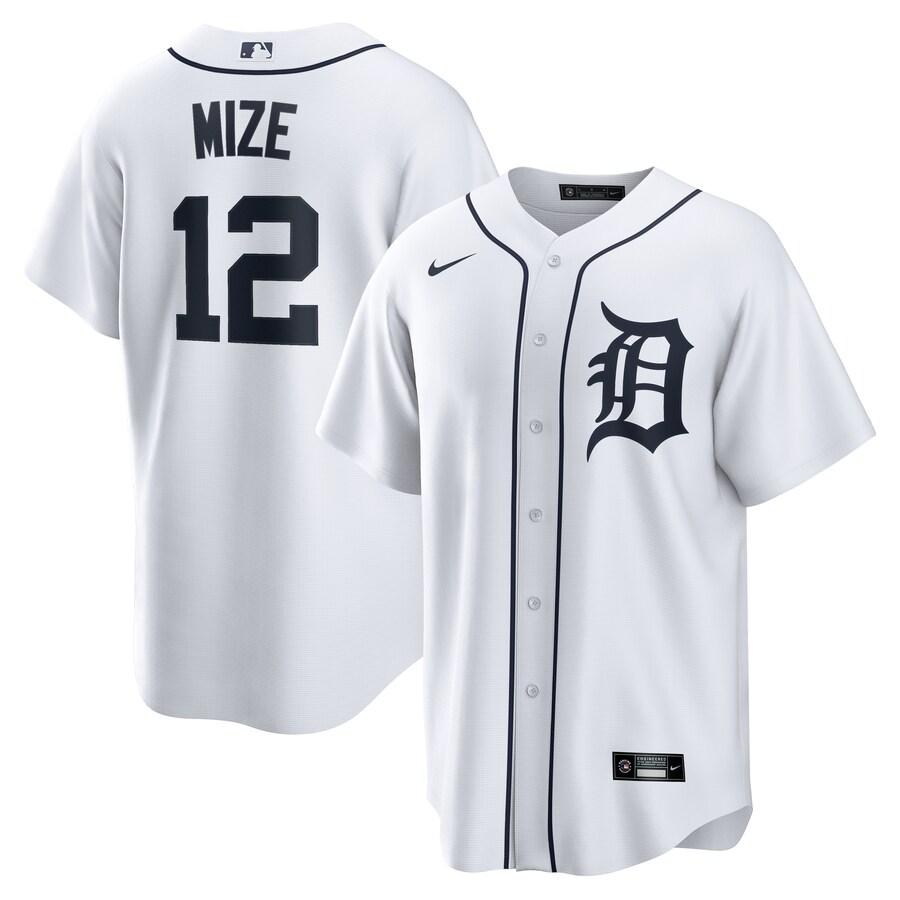 Men's Detroit Tigers Casey Mize Nike White Home Replica Jersey