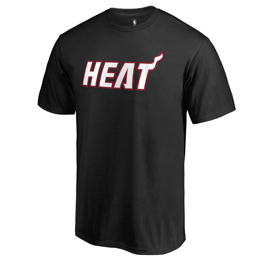 Men's Miami Heat Black Primary Wordmark T-Shirt