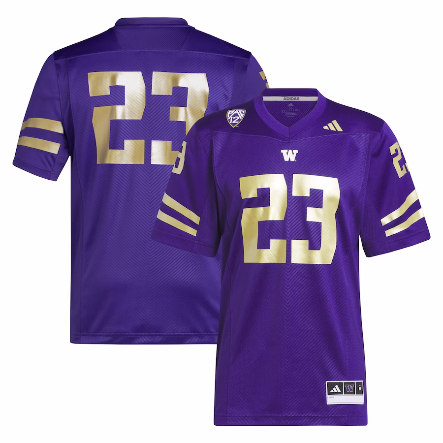 #23 Washington Huskies adidas  2023 Premier Jersey - Purple