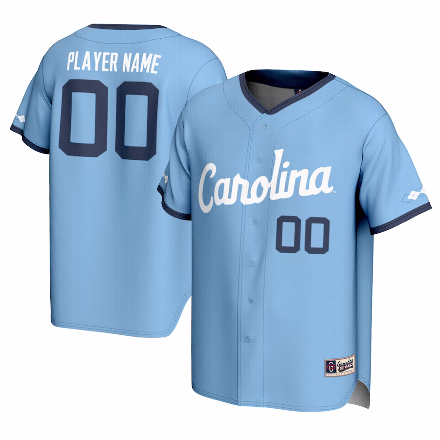 North Carolina Tar Heels GameDay Greats NIL Pick-A-Player Lightweight Baseball Jersey - Carolina Blue