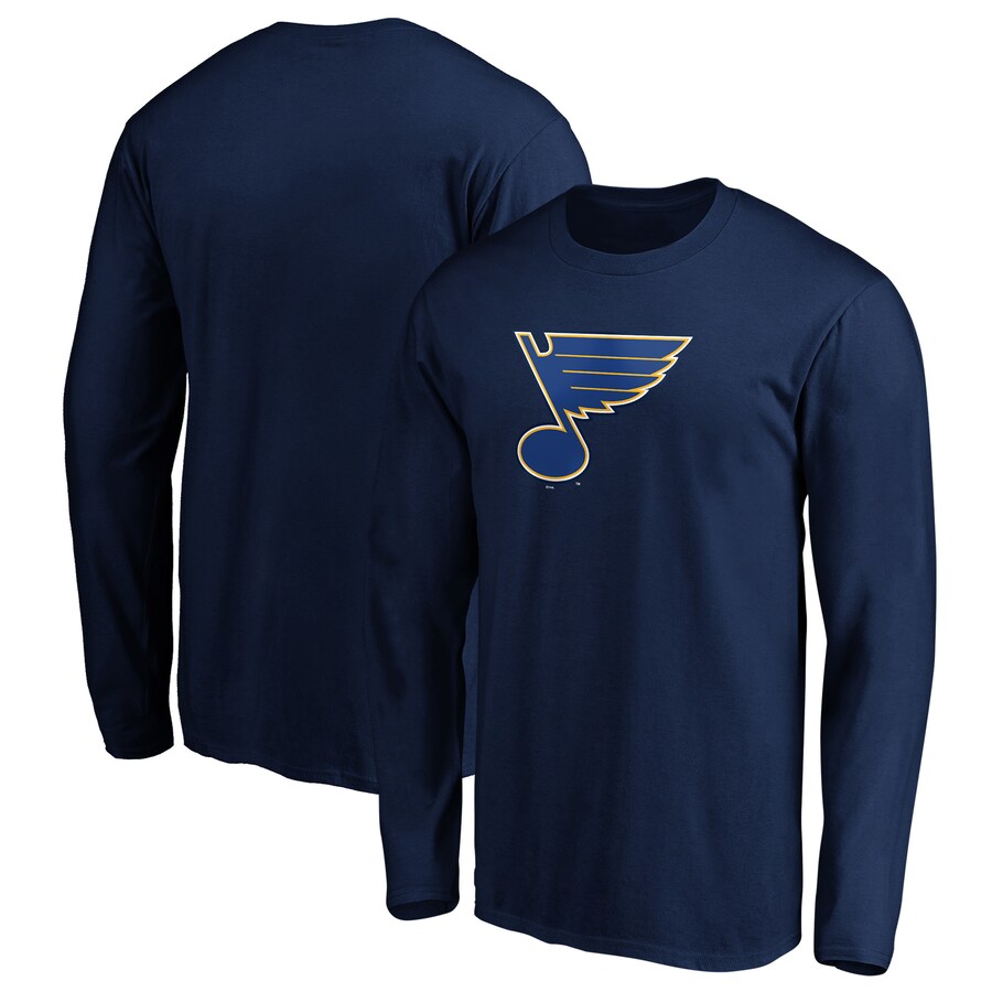 Men's St. Louis Blues Navy Primary Logo Long Sleeve T-Shirt