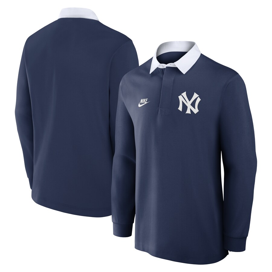 Men's New York Yankees Nike Navy Rugby Long Sleeve Top