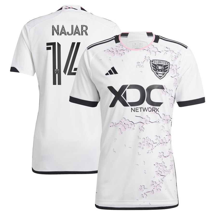 Men's D.C. United Andy Najar adidas White 2023 The Cherry Blossom Kit Replica Player Jersey