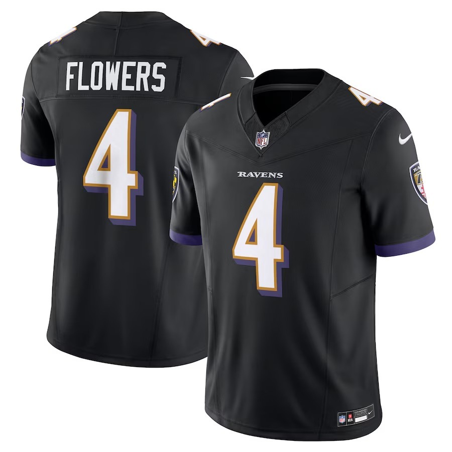 Men's Baltimore Ravens Zay Flowers Nike Black Alternate Vapor F.U.S.E. Limited Jersey
