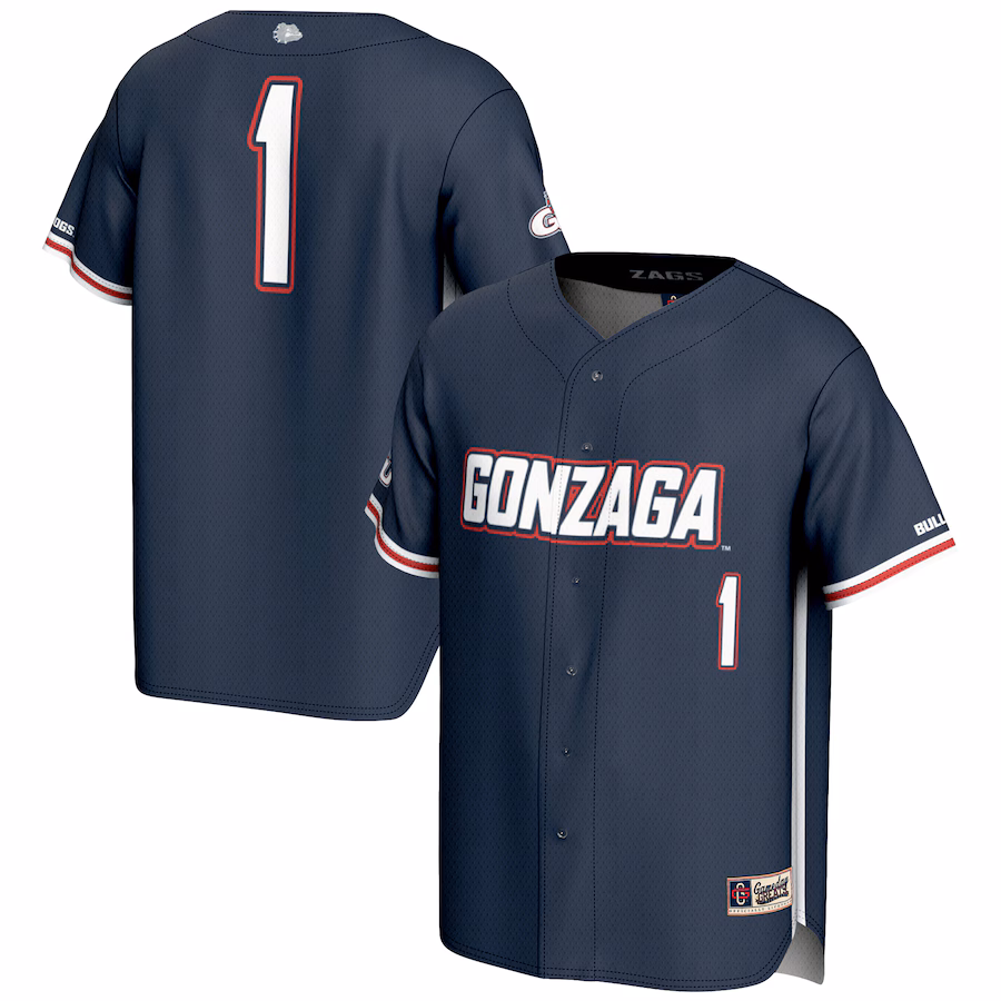 Men's GameDay Greats #1 Navy Gonzaga Bulldogs Lightweight Baseball Jersey