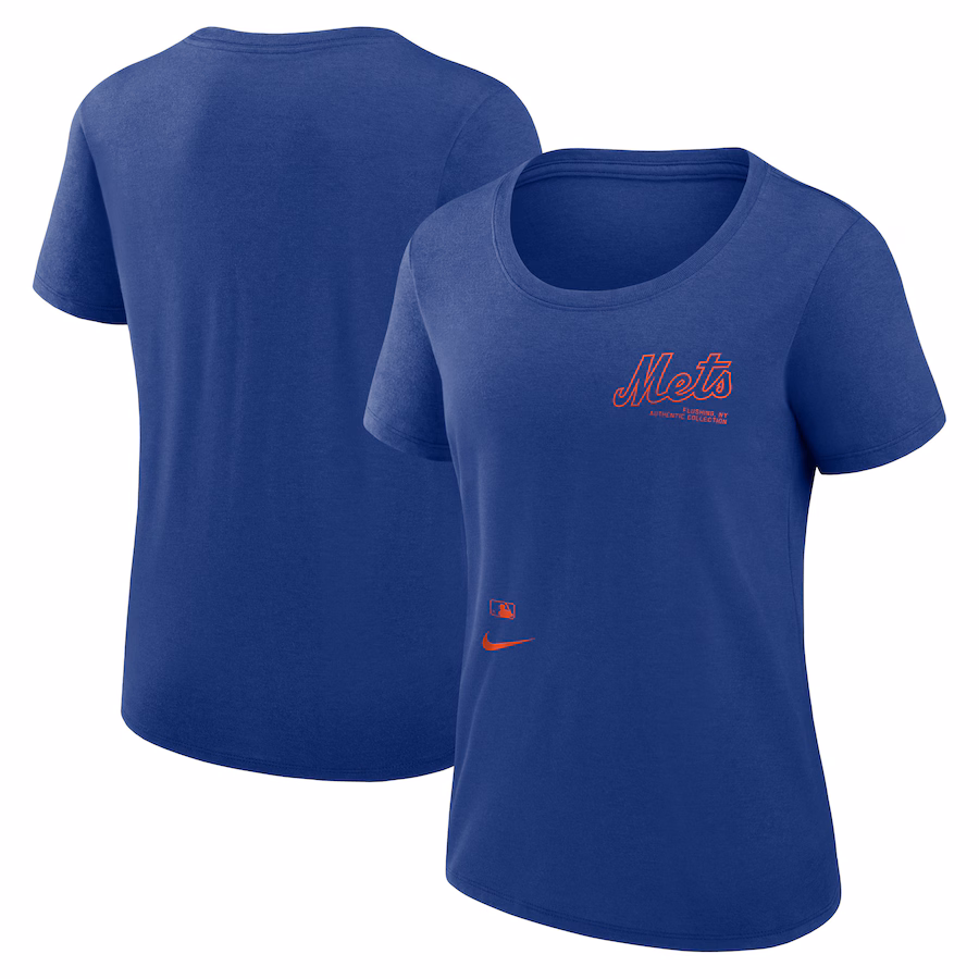Women's New York Mets Nike Royal Authentic Collection Performance Scoop Neck T-Shirt