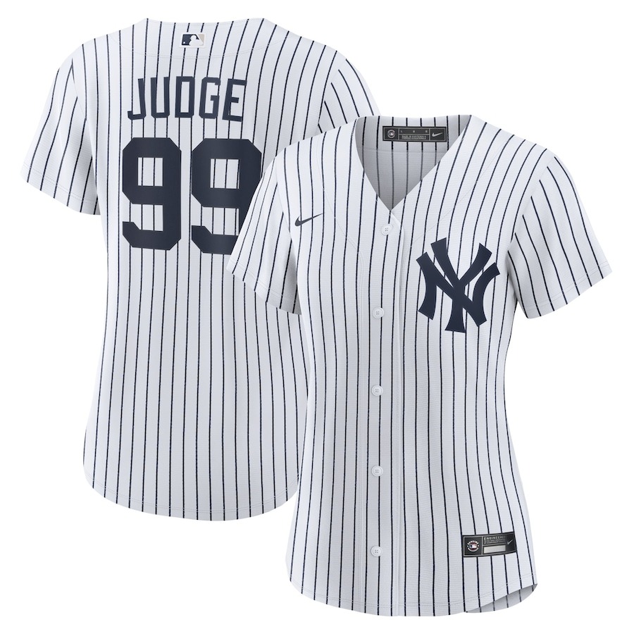 Women's New York Yankees Aaron Judge Nike White 2024 World Series Home Replica Player Jersey