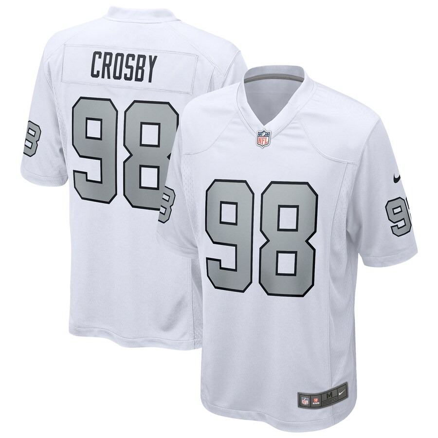 Men's Las Vegas Raiders Maxx Crosby Nike White Alternate Game Jersey