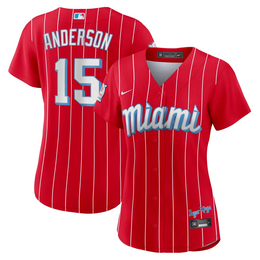 Women's Miami Marlins Brian Anderson Nike Red 2021 City Connect Replica Player Jersey