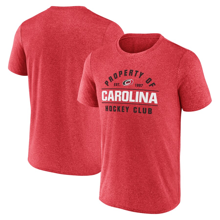 Men's Carolina Hurricanes Fanatics Heather Red Property Of T-Shirt