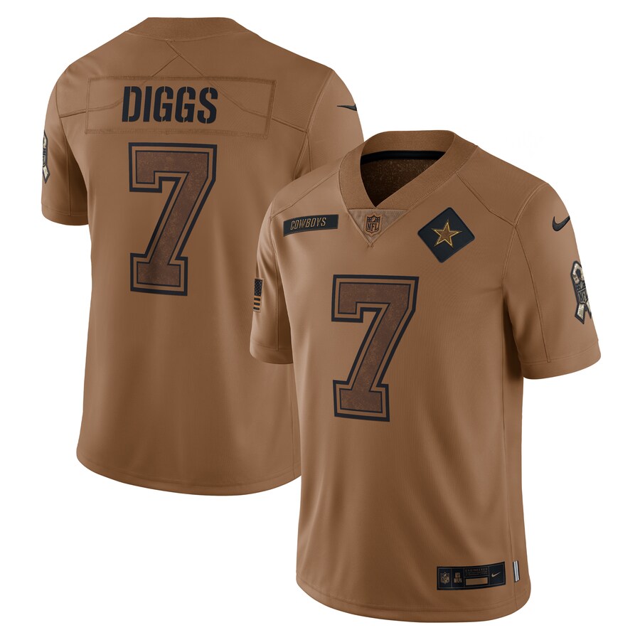 Men's Dallas Cowboys Trevon Diggs Nike Brown Salute To Service Limited Jersey