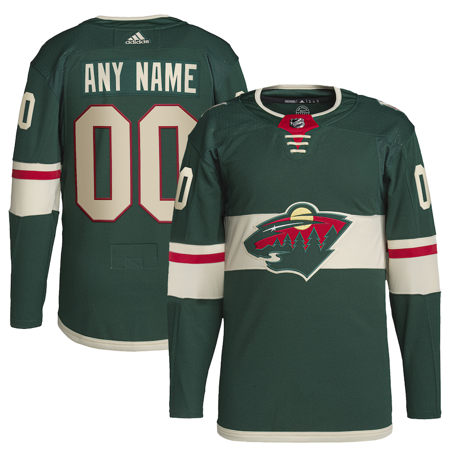 Men's Minnesota Wild adidas Green Home Primegreen Authentic Custom Jersey