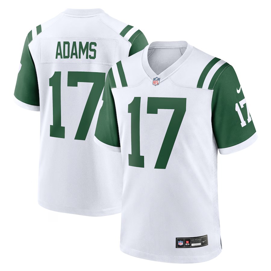 Men's New York Jets Davante Adams Nike White Classic Alternate Game Jersey