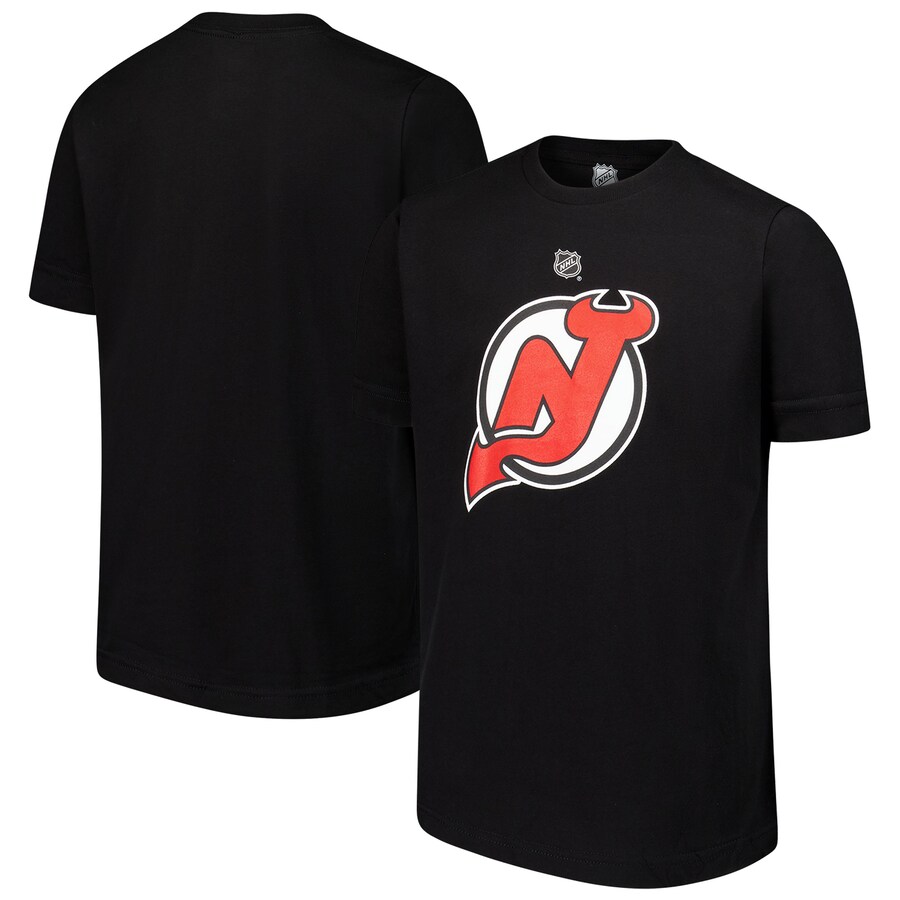 Youth New Jersey Devils Black Primary Logo T-Shirt