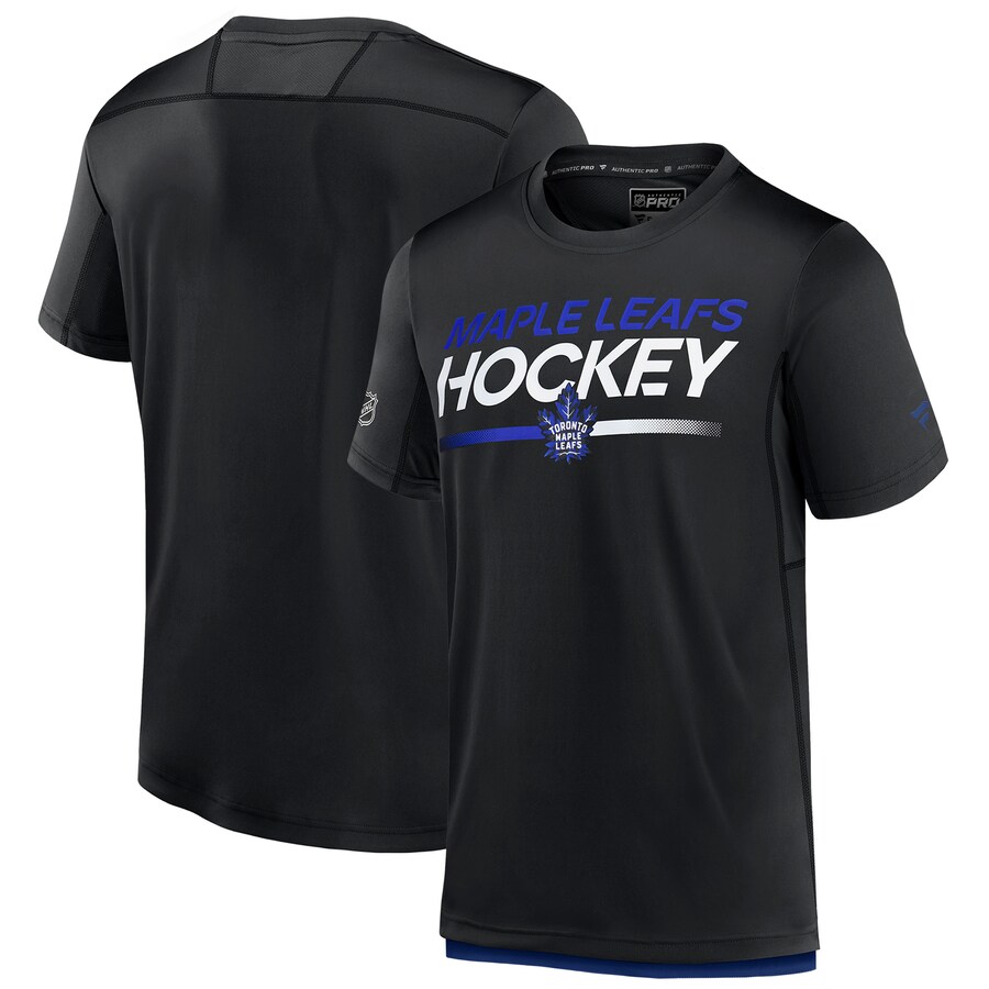 Men's Toronto Maple Leafs Fanatics Black Authentic Pro Tech T-Shirt