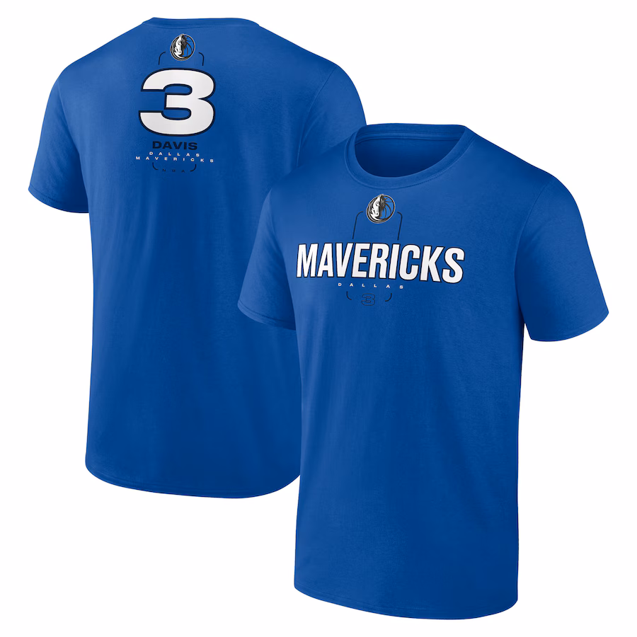 Men's Dallas Mavericks Anthony Davis Royal Behind The Back Name & Number T-Shirt