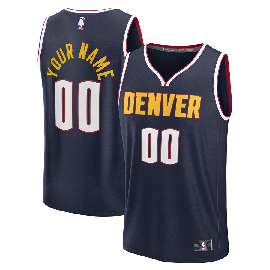Men's Denver Nuggets Fanatics Navy Fast Break Custom Jersey - Icon Edition