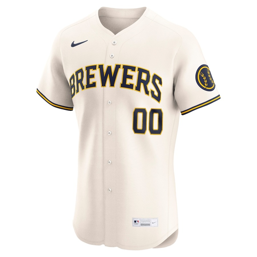 Youth Milwaukee Brewers Nike Cream Home Limited Custom Jersey