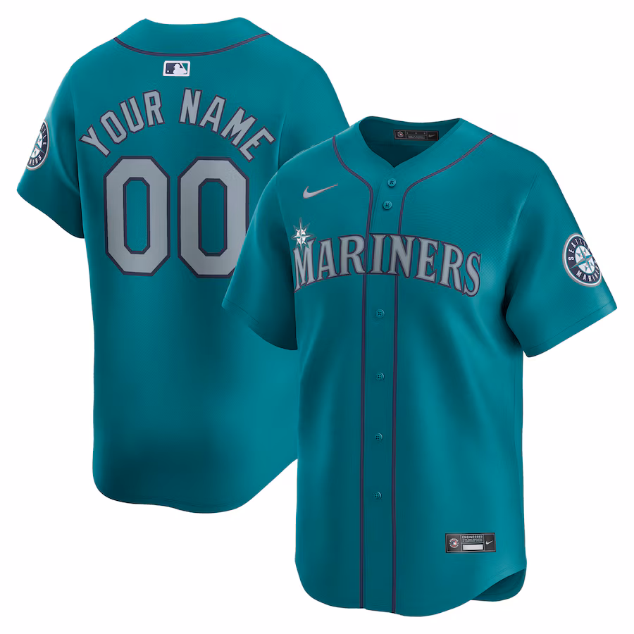 Men's Seattle Mariners  Nike Aqua  Alternate Limited Custom Jersey