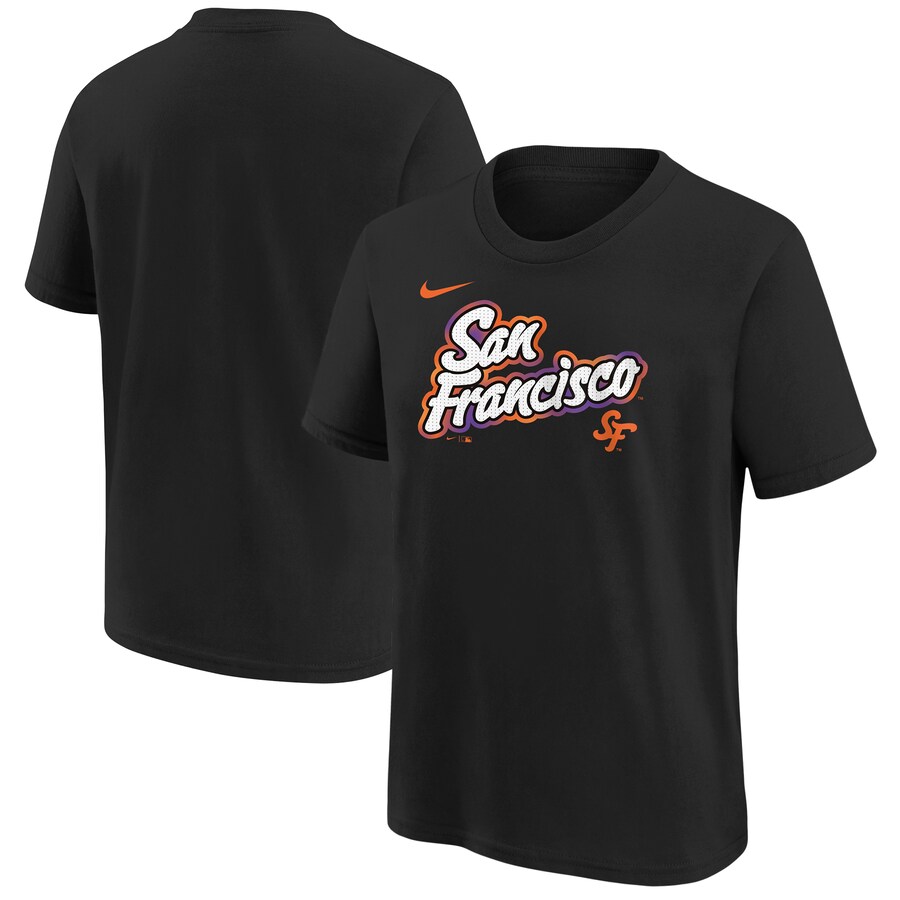 Youth San Francisco Giants Nike Black 2025 City Connect Wordmark T-Shirt