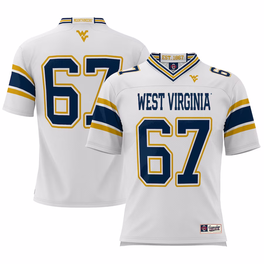 #1 West Virginia Mountaineers GameDay Greats Youth Football Jersey - White