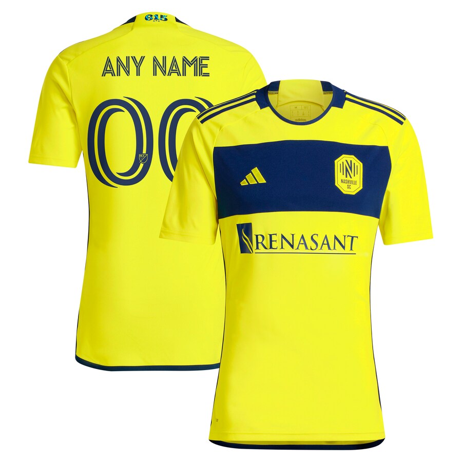 Men's Nashville SC  adidas Yellow 2024 The 615 Kit Replica Custom Jersey