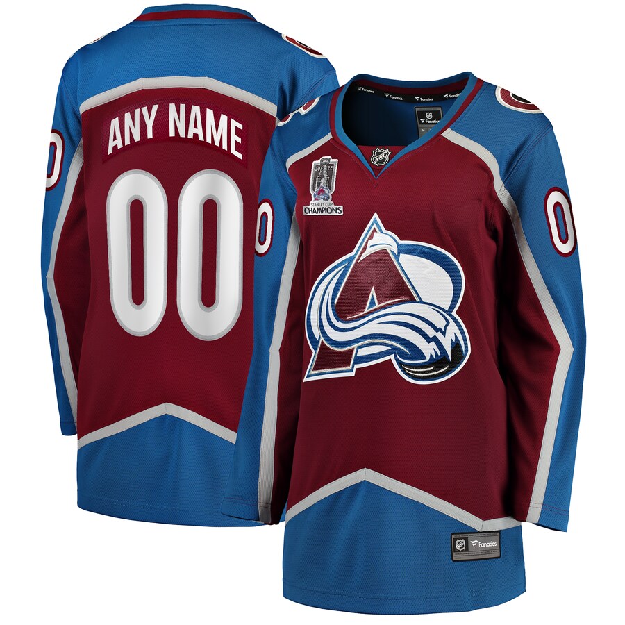 Women's Colorado Avalanche Fanatics Branded Burgundy Home 2022 Stanley Cup Champions Breakaway Custom Jersey