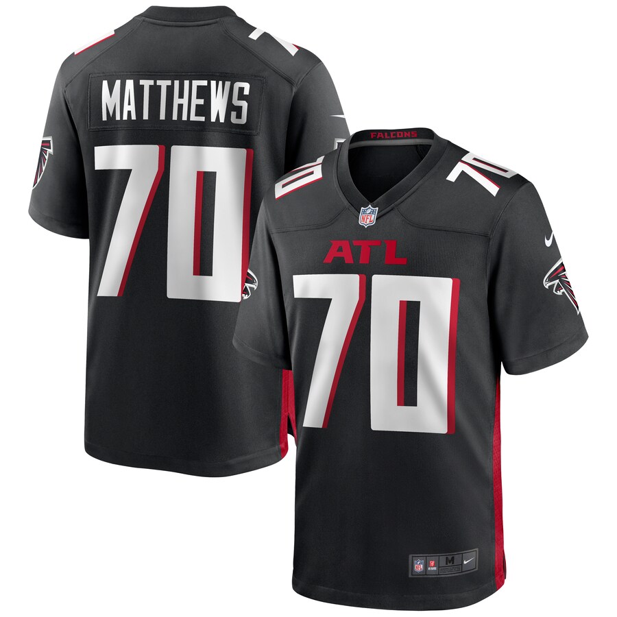 Men's Atlanta Falcons Jake Matthews Nike Black Game Jersey