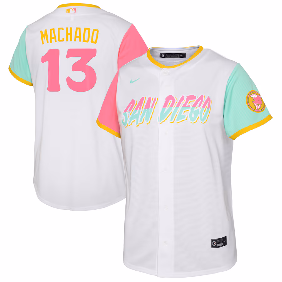Toddler San Diego Padres Manny Machado Nike White City Connect Replica Player Jersey