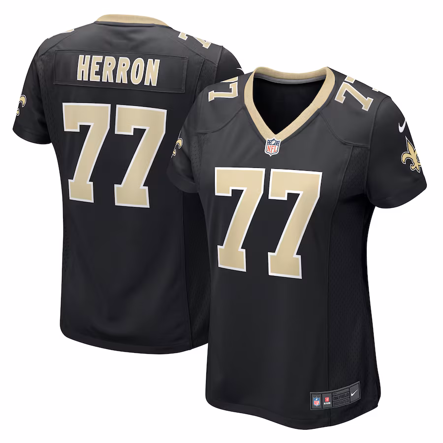 Women's New Orleans Saints Justin Herron Nike Black Game Jersey