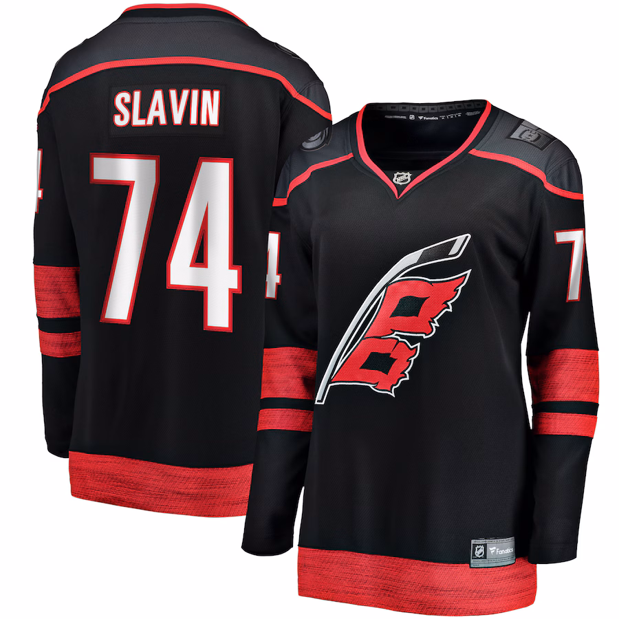 Women's Carolina Hurricanes Jaccob Slavin Fanatics Black Home Breakaway Player Jersey