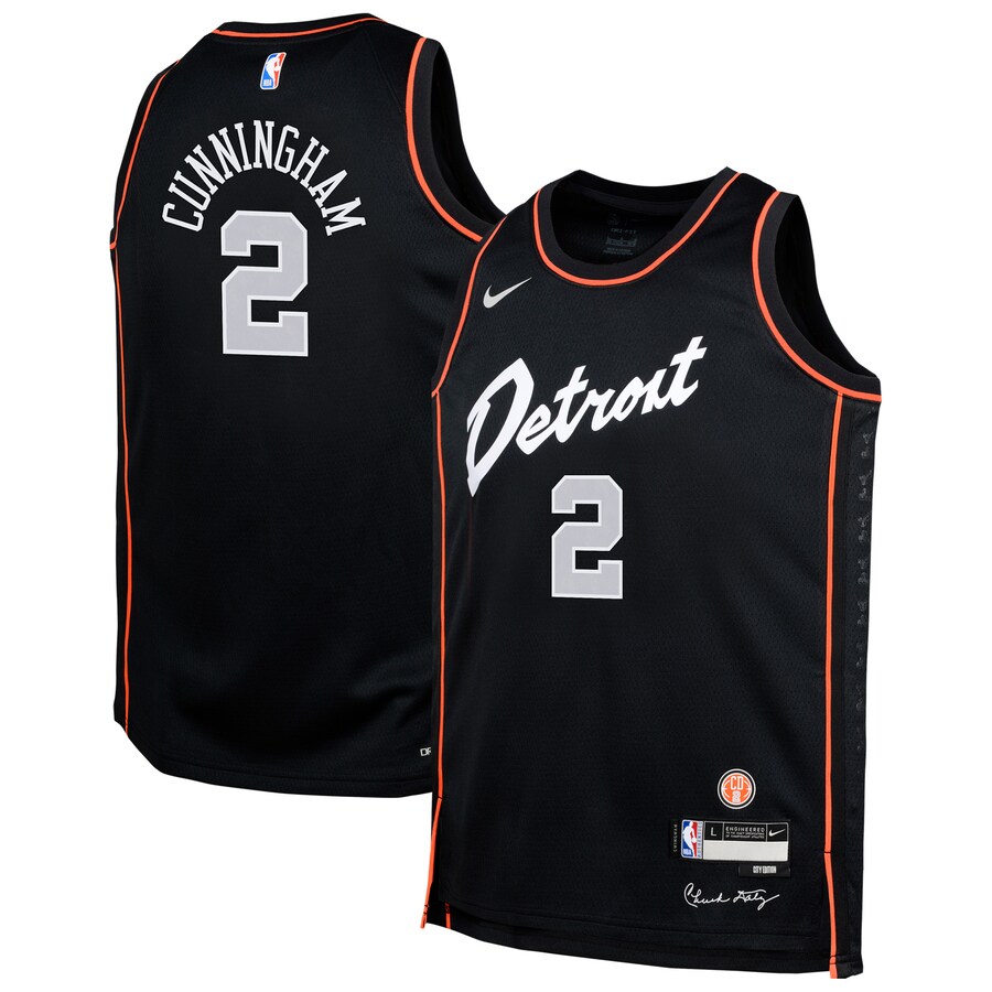 Youth Detroit Pistons Cade Cunningham Nike Black  Swingman Replica Jersey - City Edition