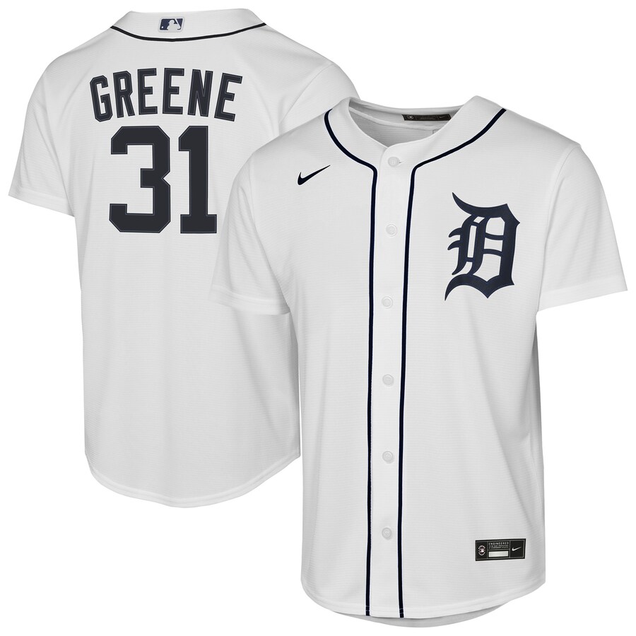Youth Detroit Tigers Riley Greene Nike White Home Replica Player Jersey
