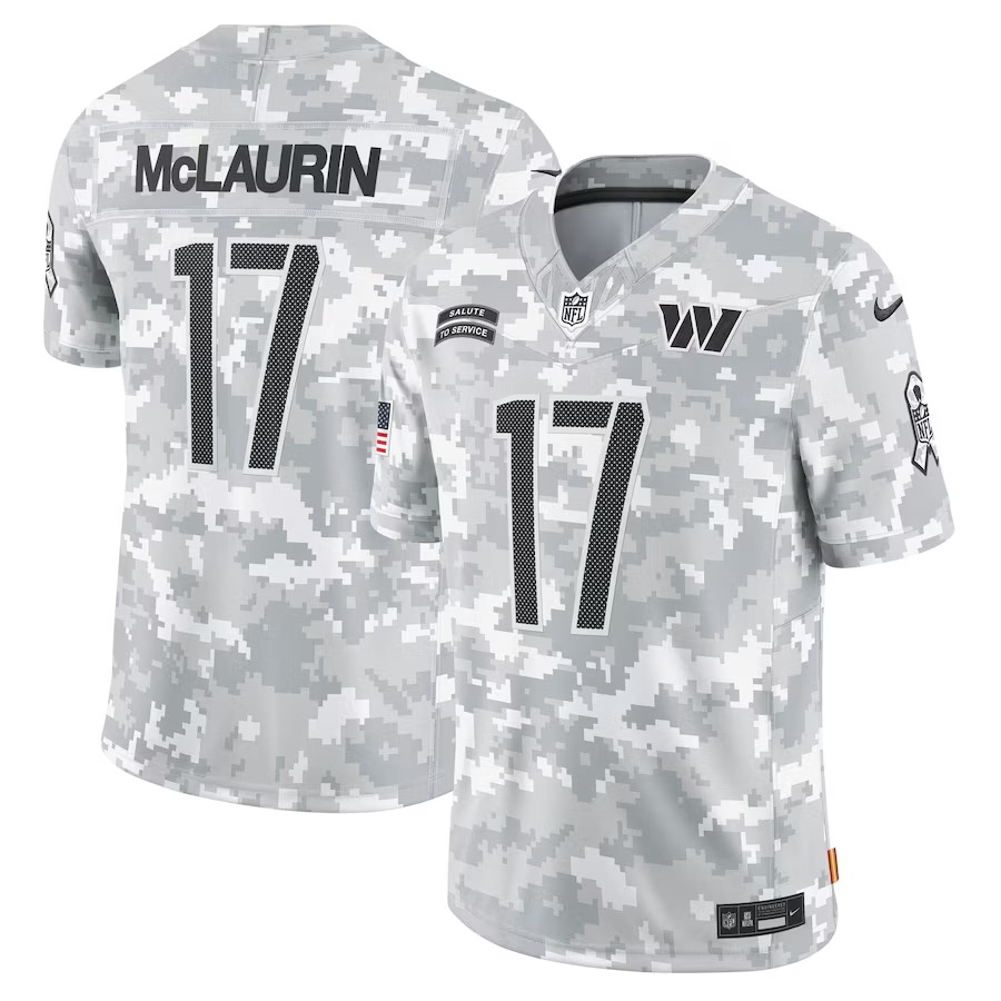 Men's Washington Commanders Terry McLaurin Nike Arctic Camo 2024 Salute to Service Limited Jersey